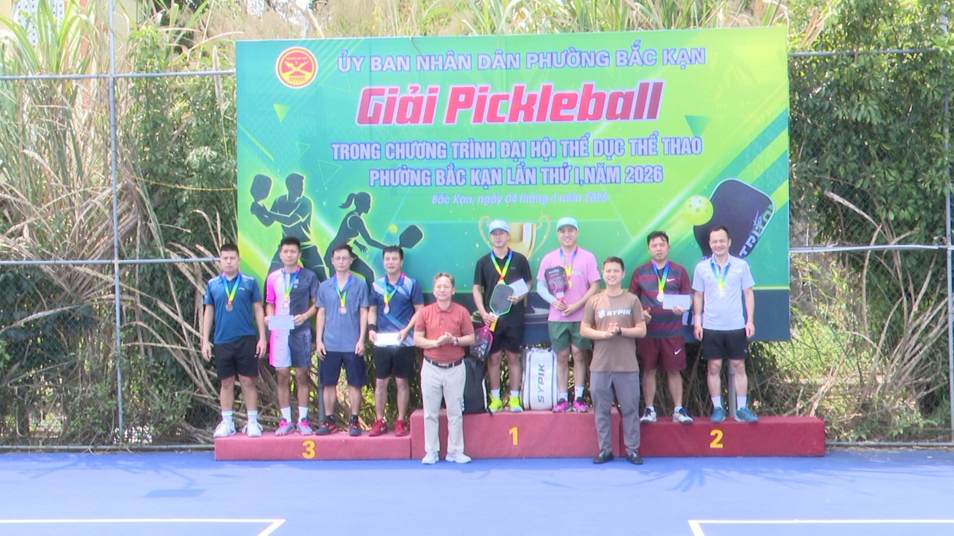 Sôi nổi Giải Pickleball phường Bắc Kạn trong khuôn khổ Đại hội Thể dục Thể thao